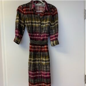 Trina Turk Button-Up Silk Dress